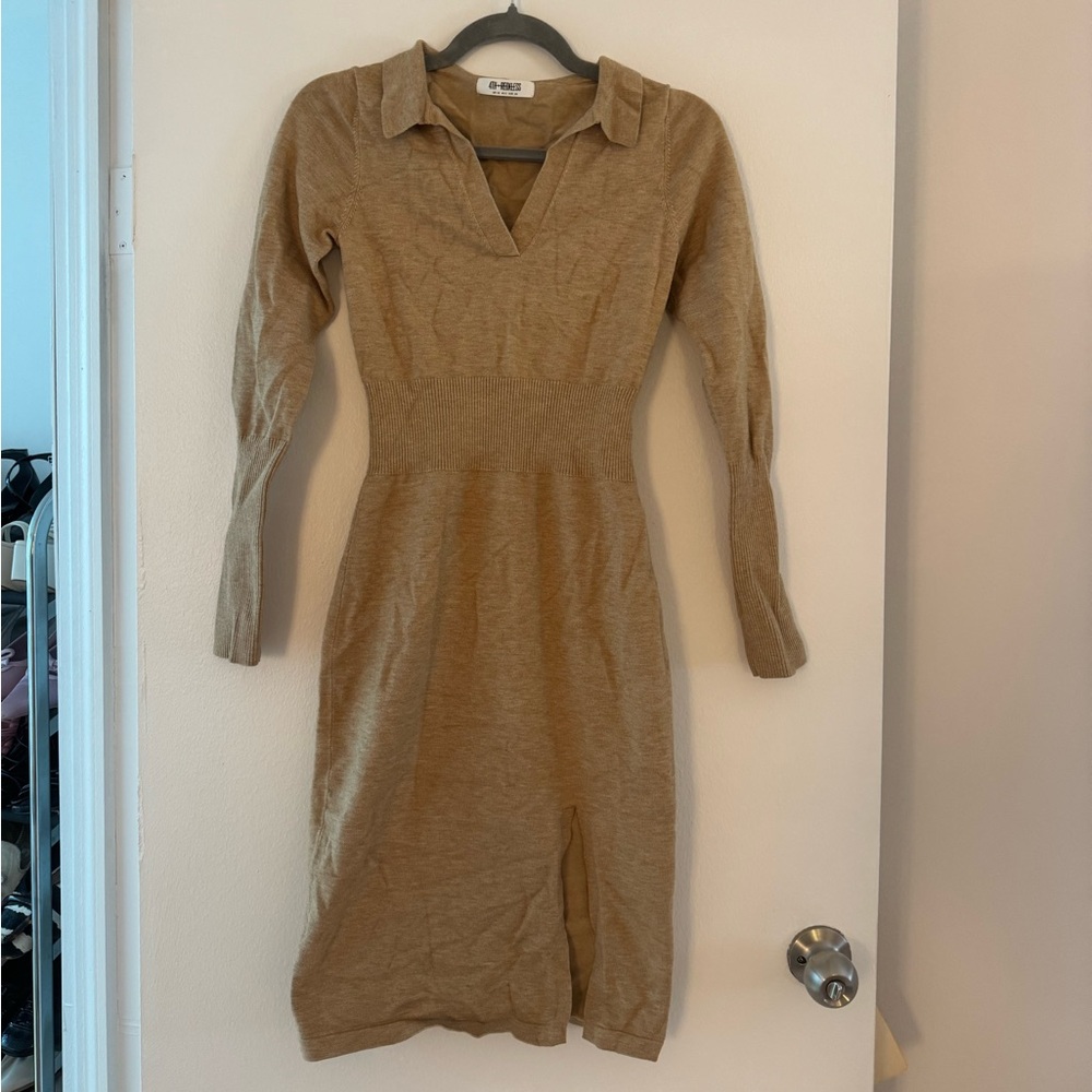H&M Tan Midi Dress